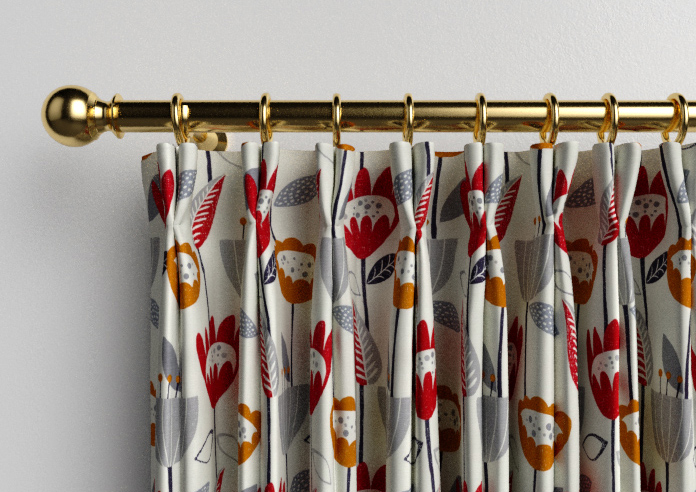 Flower Power, Scarlet - Made to Measure Curtains - Image 10